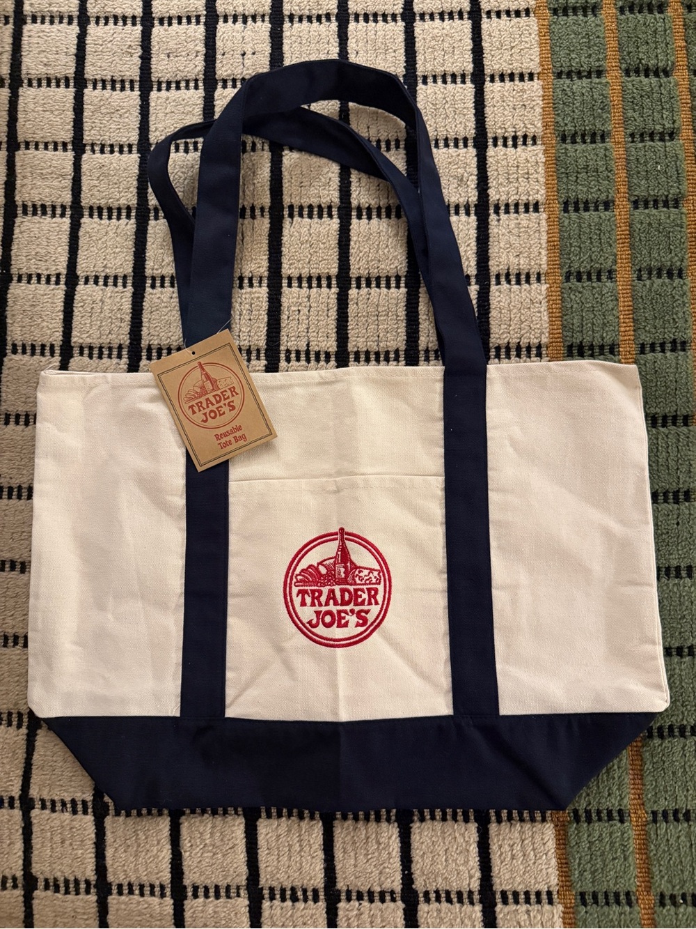 NWT - Large Navy Trader Joe’s Canvas Tote